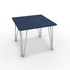 Dohányzóasztal - Linga króm lábbal - Tiroli kék, méret: 50x50