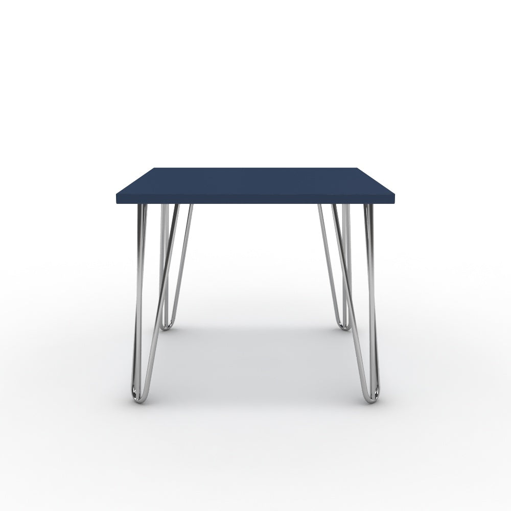 Dohányzóasztal - Linga króm lábbal - Tiroli kék, méret: 50x50