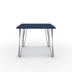 Dohányzóasztal - Linga króm lábbal - Tiroli kék, méret: 50x50