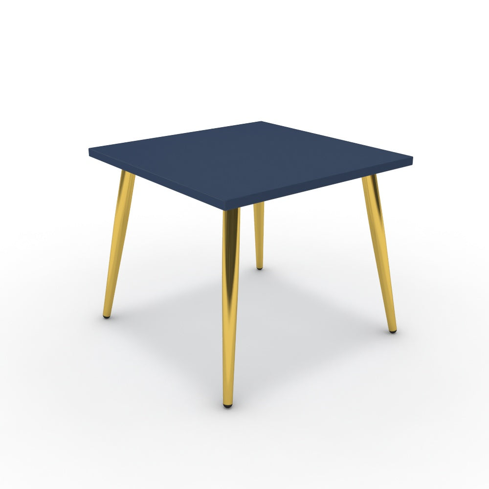 Dohányzóasztal - Manu arany lábbal - Tiroli kék, méret: 50x50