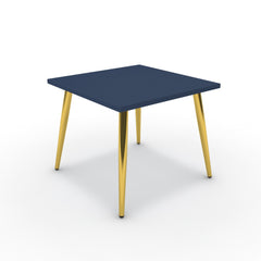 Dohányzóasztal - Manu arany lábbal - Tiroli kék, méret: 50x50