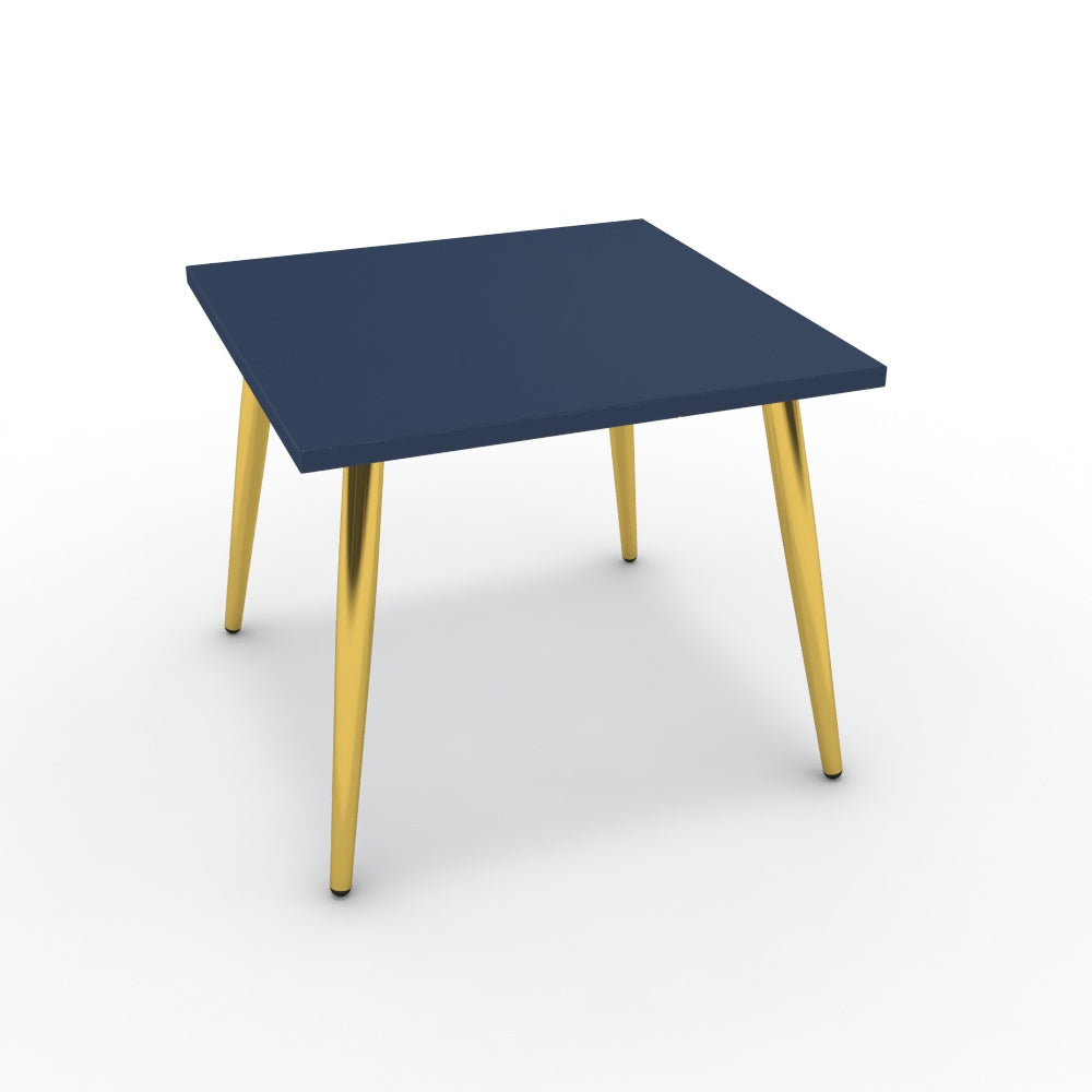 Dohányzóasztal - Manu arany lábbal - Tiroli kék, méret: 50x50