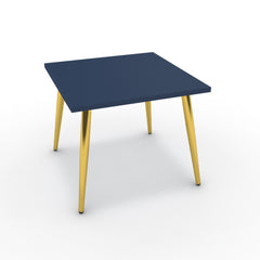 Dohányzóasztal - Manu arany lábbal - Tiroli kék, méret: 50x50