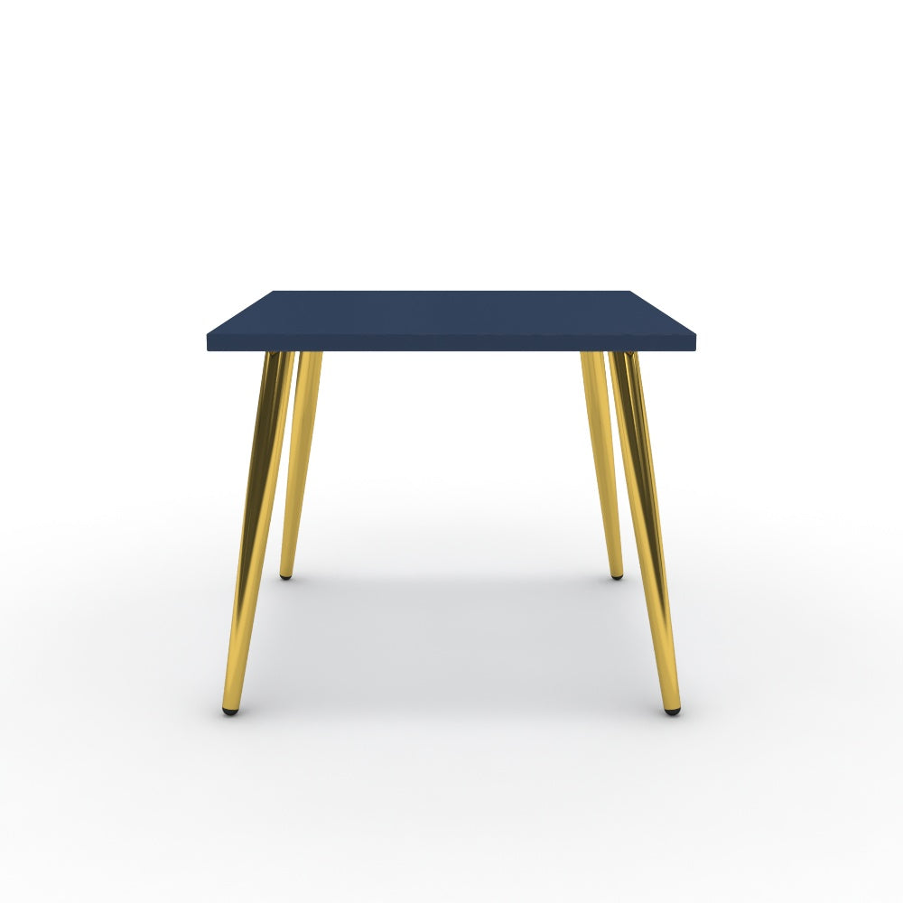 Dohányzóasztal - Manu arany lábbal - Tiroli kék, méret: 50x50
