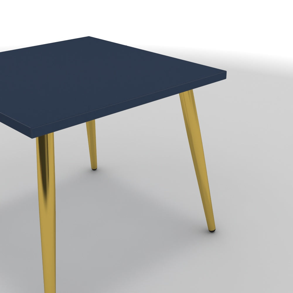 Dohányzóasztal - Manu arany lábbal - Tiroli kék, méret: 50x50