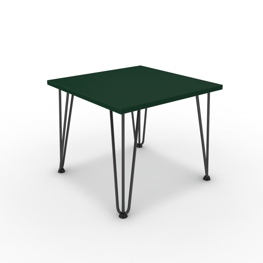 Dohányzóasztal - Linga fekete lábbal - Forest zöld, méret: 50x50