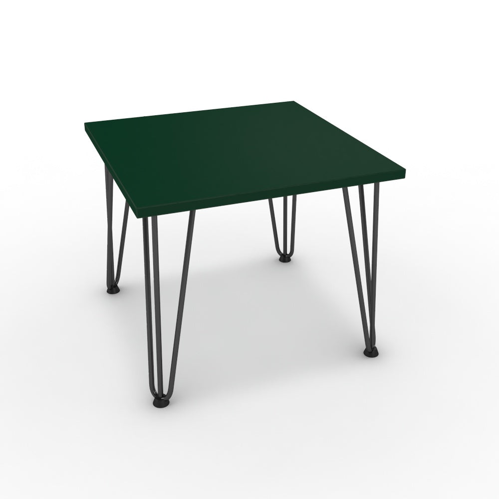 Dohányzóasztal - Linga fekete lábbal - Forest zöld, méret: 50x50