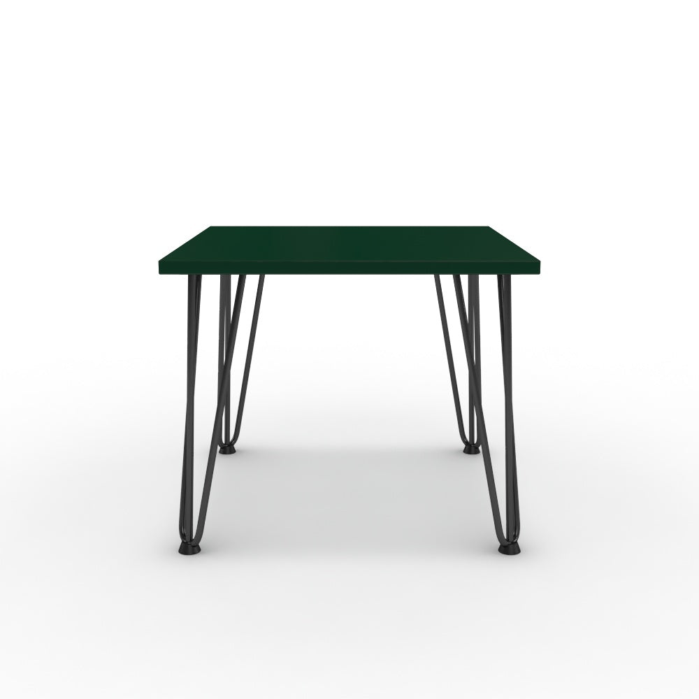 Dohányzóasztal - Linga fekete lábbal - Forest zöld, méret: 50x50
