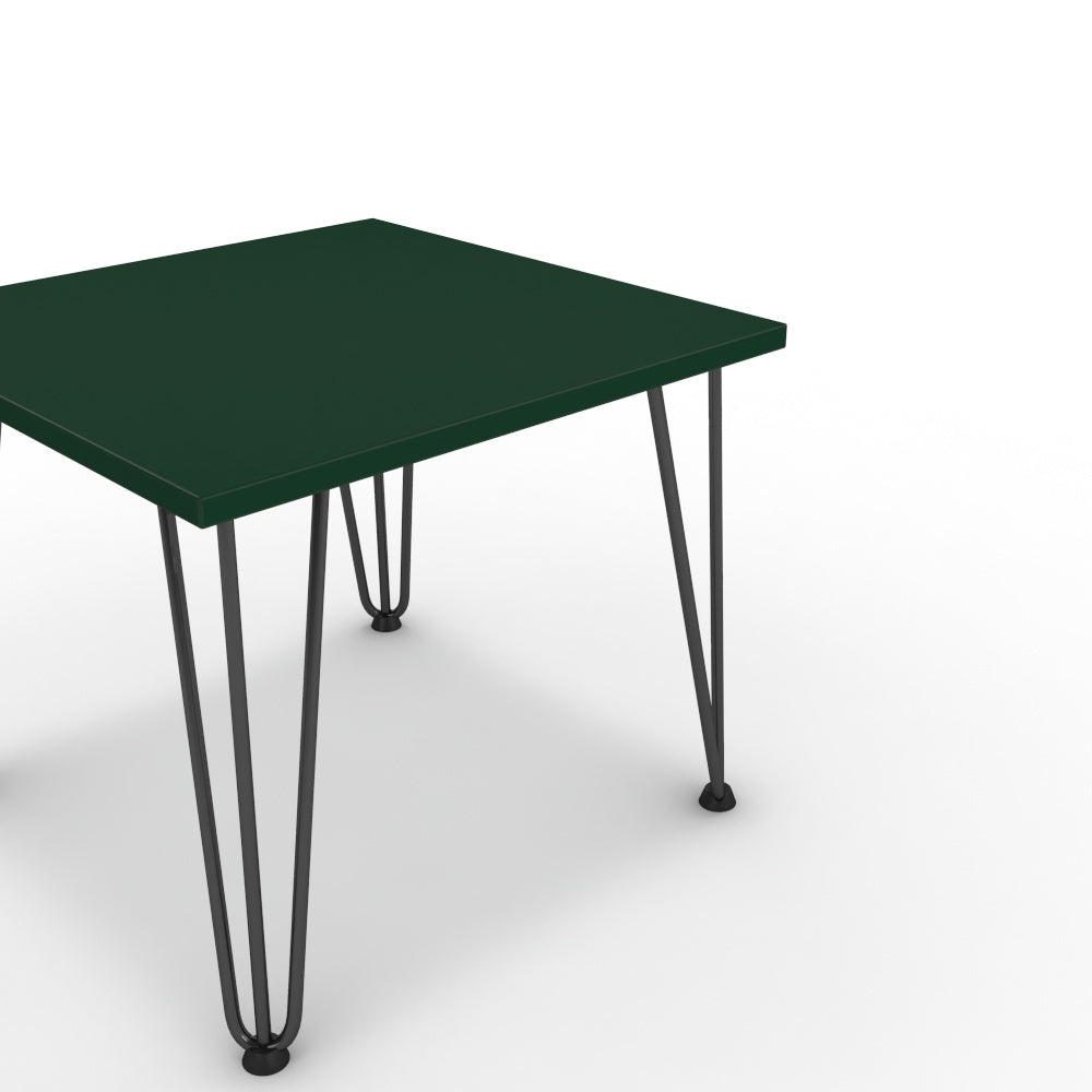 Dohányzóasztal - Linga fekete lábbal - Forest zöld, méret: 50x50