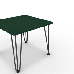 Dohányzóasztal - Linga fekete lábbal - Forest zöld, méret: 50x50
