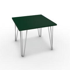 Dohányzóasztal - Linga króm lábbal - Forest zöld, méret: 50x50