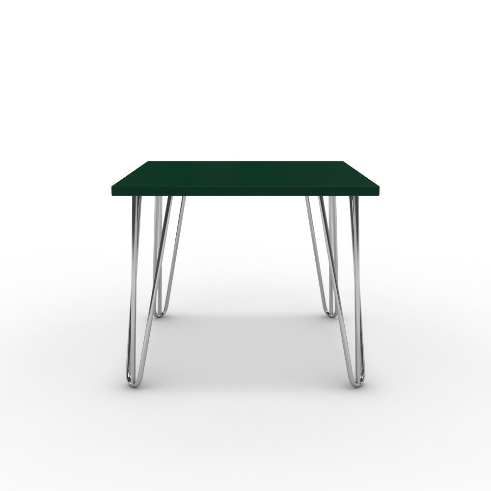 Dohányzóasztal - Linga króm lábbal - Forest zöld, méret: 50x50