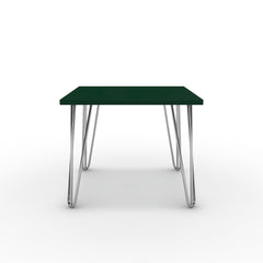 Dohányzóasztal - Linga króm lábbal - Forest zöld, méret: 50x50