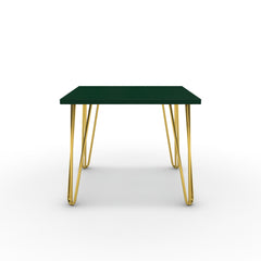 Dohányzóasztal - Linga arany lábbal - Forest zöld, méret: 50x50