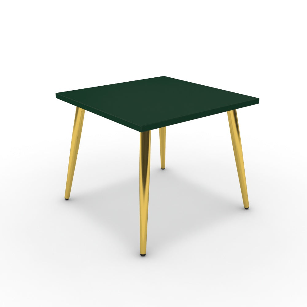 Dohányzóasztal - Manu arany lábbal - Forest zöld, méret: 50x50