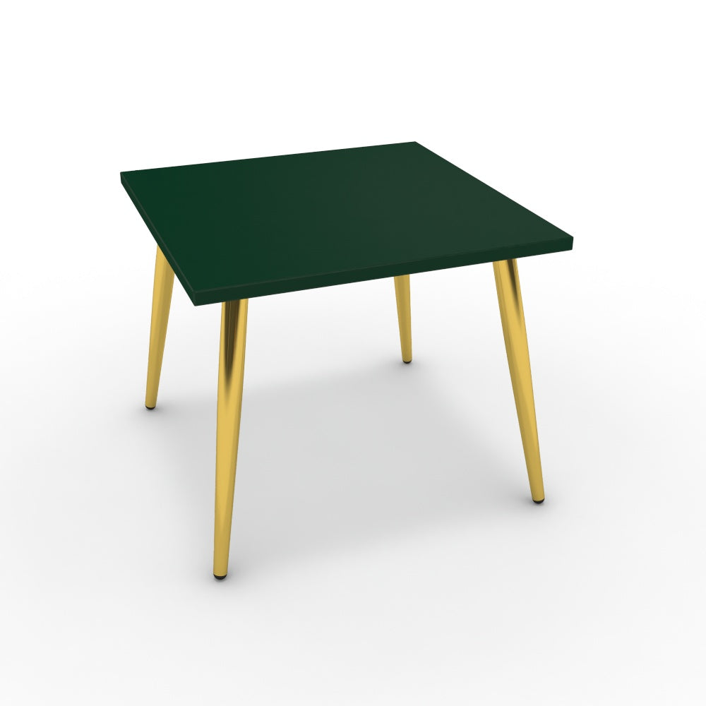 Dohányzóasztal - Manu arany lábbal - Forest zöld, méret: 50x50