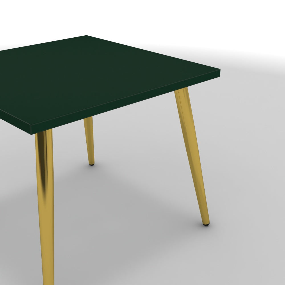 Dohányzóasztal - Manu arany lábbal - Forest zöld, méret: 50x50