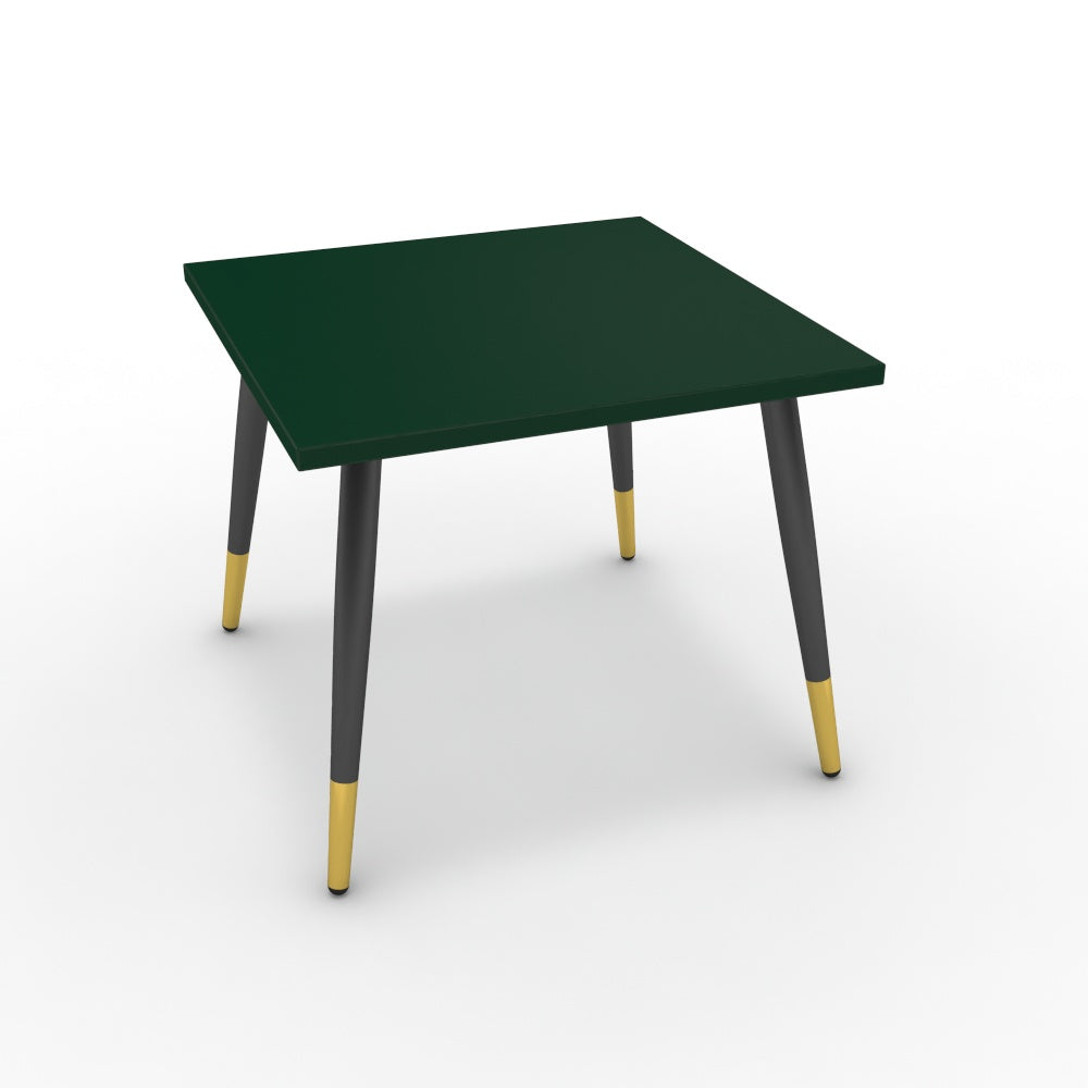 Dohányzóasztal - Manu fekete és arany lábbal - Forest zöld, méret: 50x50