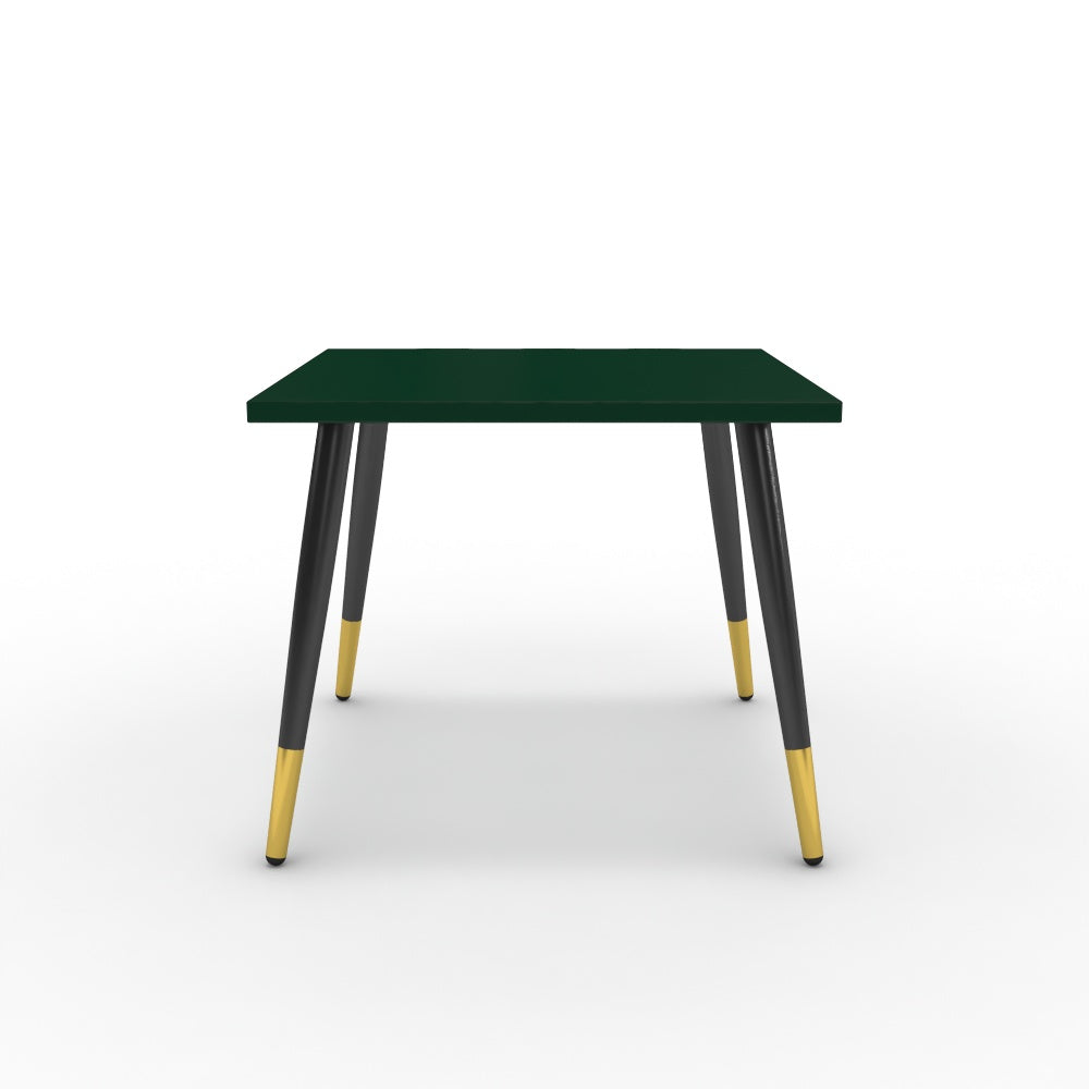 Dohányzóasztal - Manu fekete és arany lábbal - Forest zöld, méret: 50x50