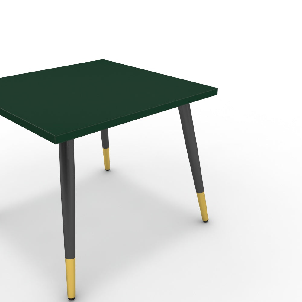 Dohányzóasztal - Manu fekete és arany lábbal - Forest zöld, méret: 50x50
