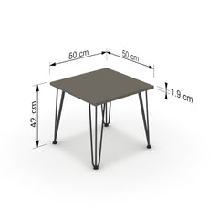 Dohányzóasztal - Linga fekete lábbal - Fosszil szürke, méret: 50x50