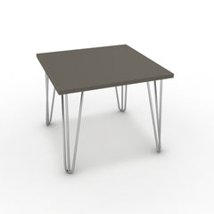 Dohányzóasztal - Linga króm lábbal - Fosszil szürke, méret: 50x50