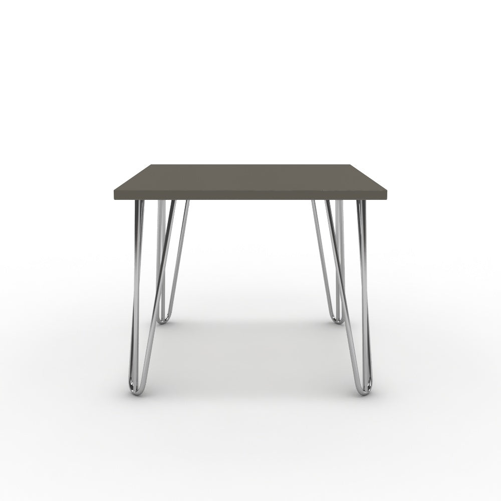 Dohányzóasztal - Linga króm lábbal - Fosszil szürke, méret: 50x50