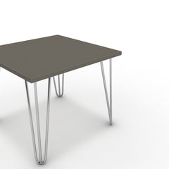 Dohányzóasztal - Linga króm lábbal - Fosszil szürke, méret: 50x50