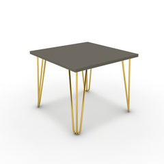 Dohányzóasztal - Linga arany lábbal - Fosszil szürke, méret: 50x50