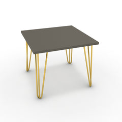 Dohányzóasztal - Linga arany lábbal - Fosszil szürke, méret: 50x50