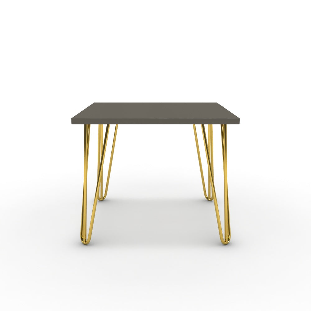 Dohányzóasztal - Linga arany lábbal - Fosszil szürke, méret: 50x50