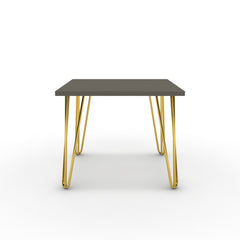 Dohányzóasztal - Linga arany lábbal - Fosszil szürke, méret: 50x50