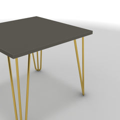 Dohányzóasztal - Linga arany lábbal - Fosszil szürke, méret: 50x50