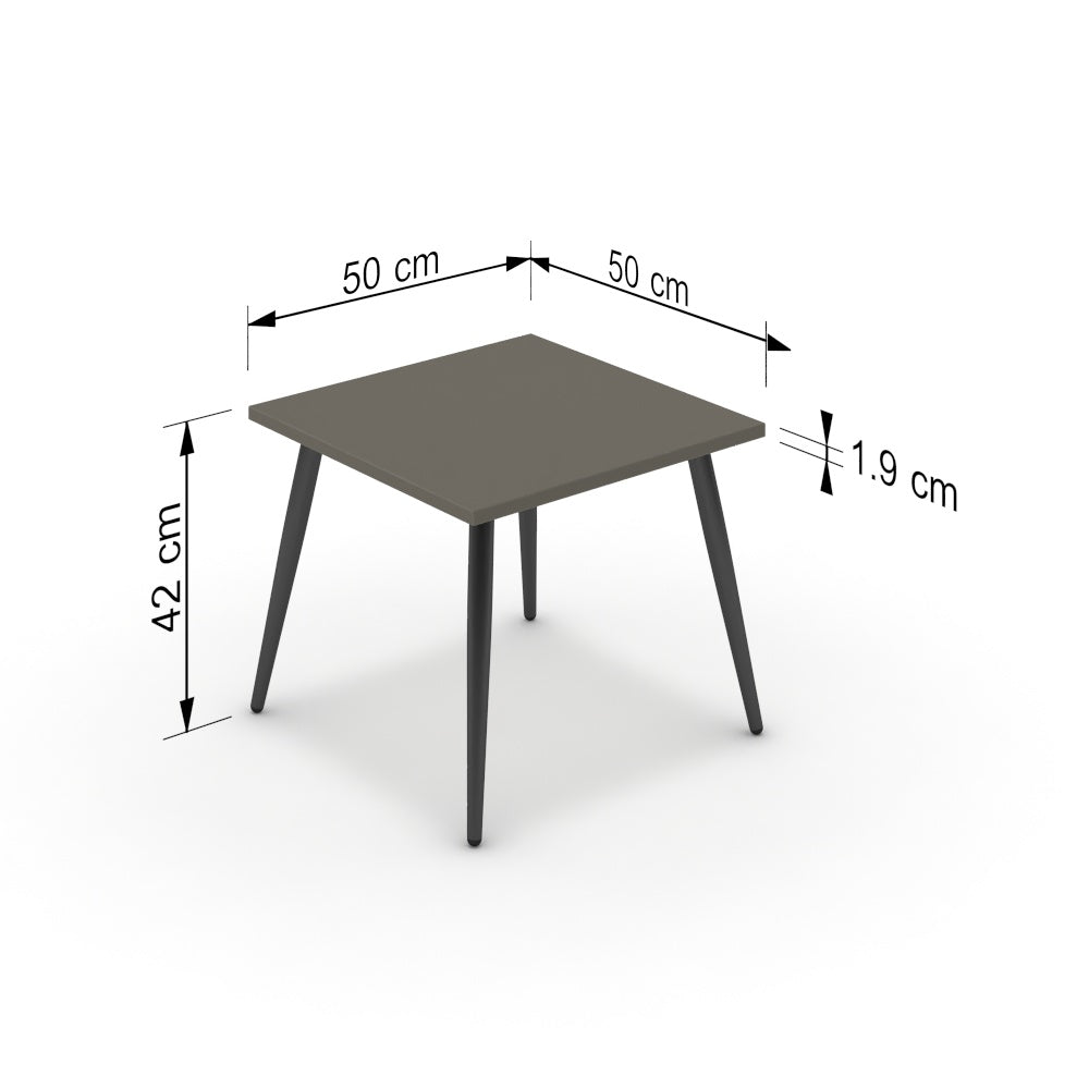 Dohányzóasztal - Manu fekete lábbal - Fosszil szürke, méret: 50x50