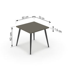 Dohányzóasztal - Manu fekete lábbal - Fosszil szürke, méret: 50x50