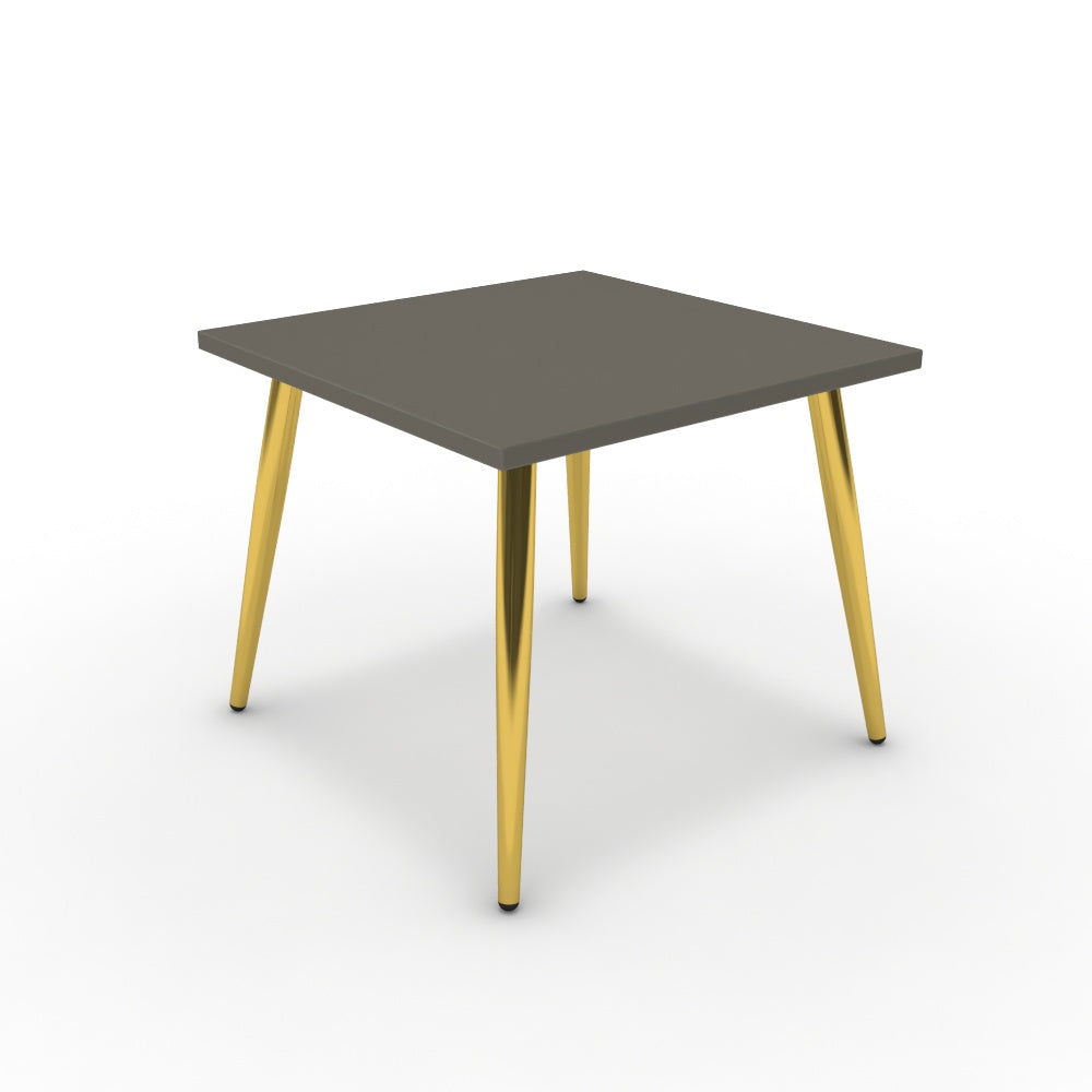 Dohányzóasztal - Manu arany lábbal - Fosszil szürke, méret: 50x50