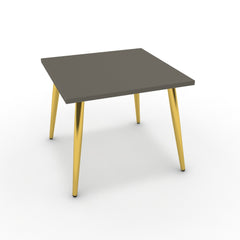 Dohányzóasztal - Manu arany lábbal - Fosszil szürke, méret: 50x50