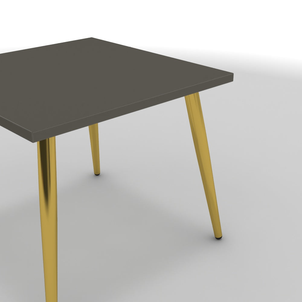 Dohányzóasztal - Manu arany lábbal - Fosszil szürke, méret: 50x50