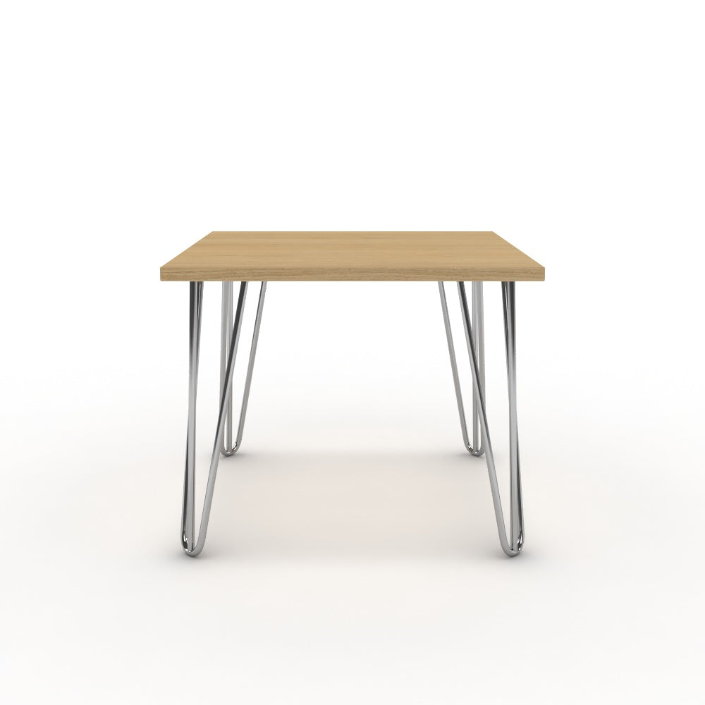 Dohányzóasztal - Linga króm lábbal - Vicenza tölgy, méret: 50x50