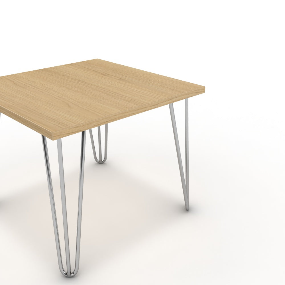 Dohányzóasztal - Linga króm lábbal - Vicenza tölgy, méret: 50x50