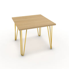 Dohányzóasztal - Linga arany lábbal - Vicenza tölgy, méret: 50x50