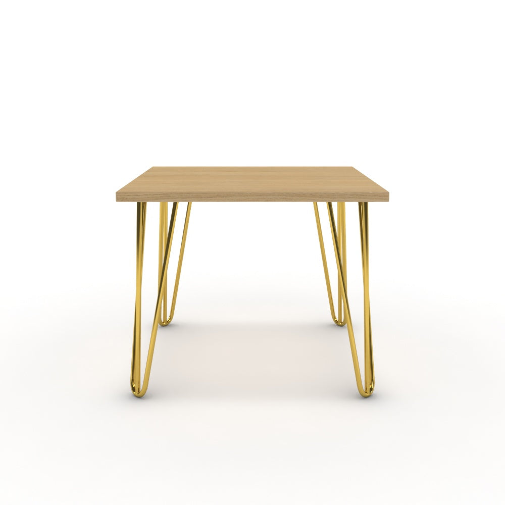 Dohányzóasztal - Linga arany lábbal - Vicenza tölgy, méret: 50x50