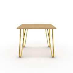 Dohányzóasztal - Linga arany lábbal - Vicenza tölgy, méret: 50x50
