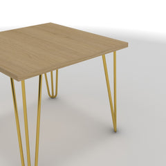 Dohányzóasztal - Linga arany lábbal - Vicenza tölgy, méret: 50x50