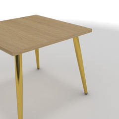 Dohányzóasztal - Manu arany lábbal - Vicenza tölgy, méret: 50x50