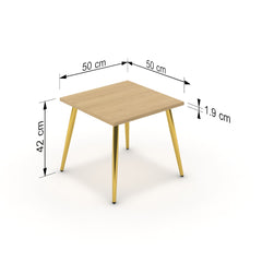 Dohányzóasztal - Manu arany lábbal - Vicenza tölgy, méret: 50x50