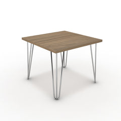 Dohányzóasztal - Linga króm lábbal - Világos rauna szil, méret: 50x50
