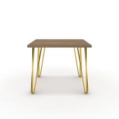 Dohányzóasztal - Linga arany lábbal - Világos rauna szil, méret: 50x50