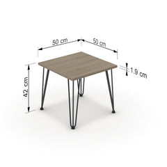 Dohányzóasztal - Linga fekete lábbal - Szürke Vicenza tölgy, méret: 50x50