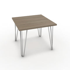 Dohányzóasztal - Linga króm lábbal - Szürke Vicenza tölgy, méret: 50x50